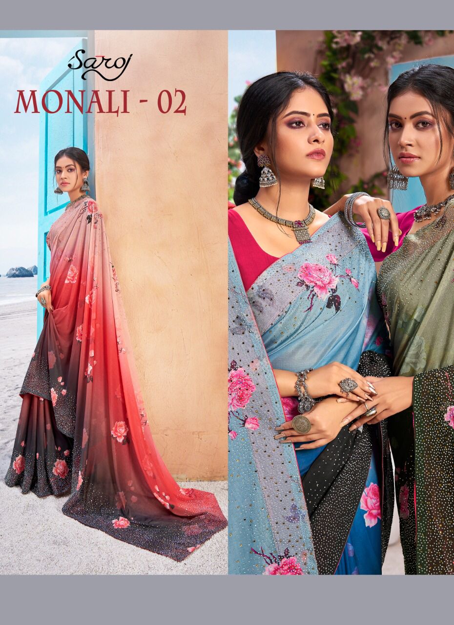 Saroj Monali 2 Festive Wear Designer Important Lycra Digital Printed Saree Collection